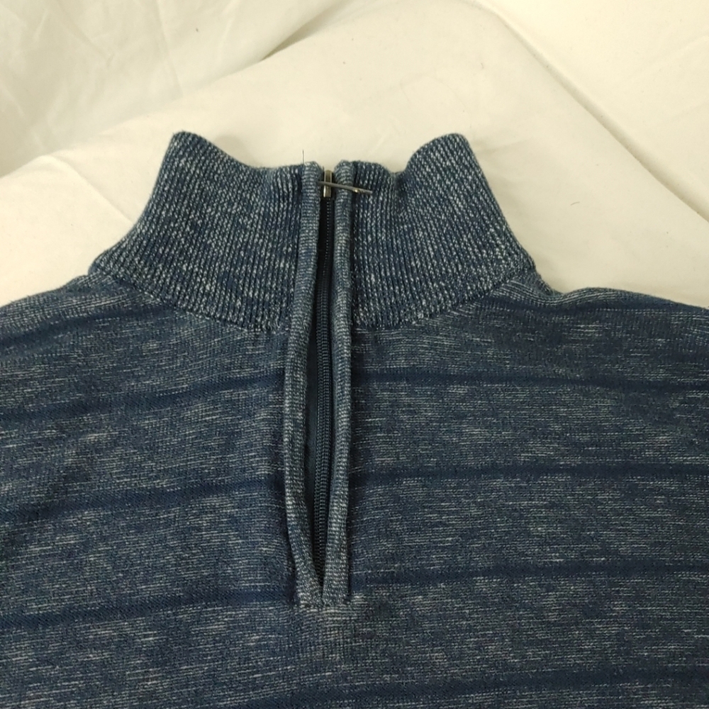 D2 Kangol Sweater Mens M Blue Pullover 1/4 Zip Lightweight Stretch Casual Preppy - Picture 6 of 10